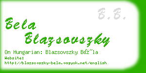 bela blazsovszky business card